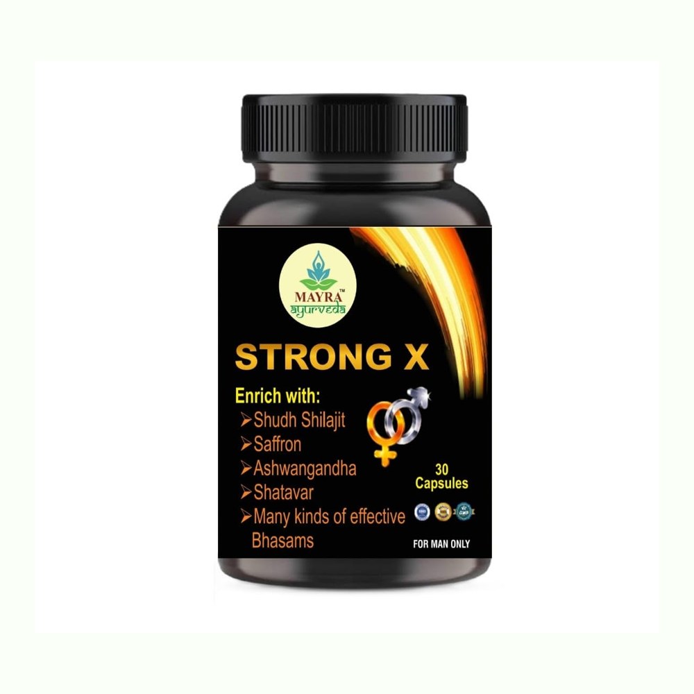 Strong X Herbal Man Power Tablets for Men Long Time Ayurvedic Medicine Natural Stamina Booster Muscle Growth Capsules