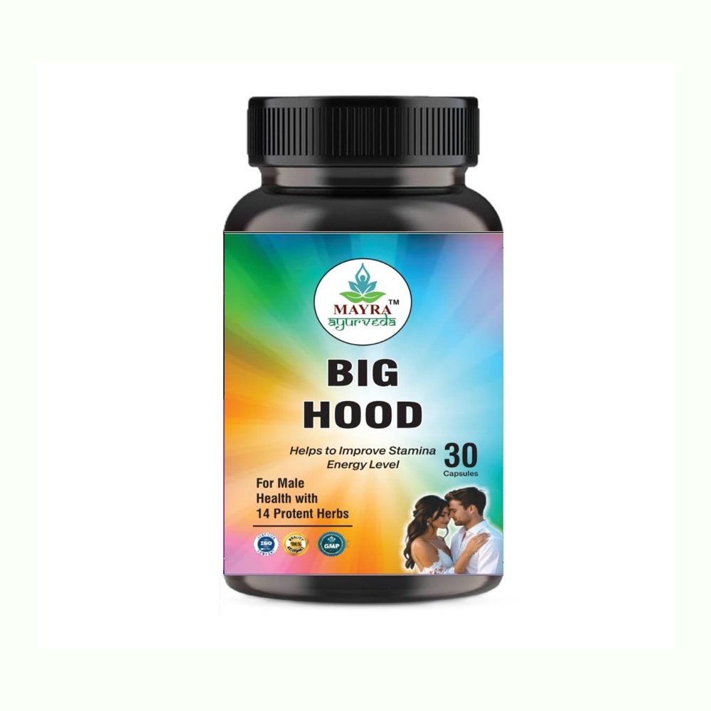 BIG HOOD Herbal Man Power Tablets for Men Long Time Ayurvedic Medicine Natural Stamina Booster Muscle Growth Capsules